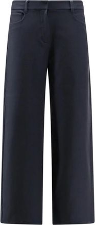 Max Mara Smmgela Wijde Broek - Dames - Wijde Broeken - Blauw - S - Katoen - Broeken
