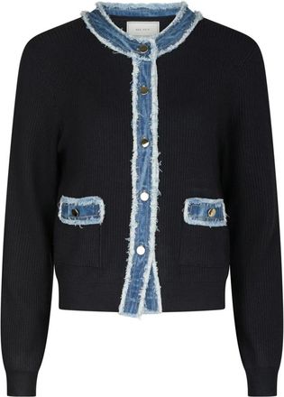 Neo Noir Cardigan - Dames - Vesten - Blauw - XS - Katoen - Truien & Vesten
