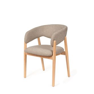 Koketto Home Silla ergon&oacute;mica color taupe con estructura de madera de haya