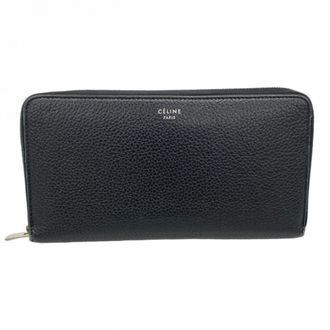 Celine Black Leather Long Wallet (Bi-Fold) (Pre-Owned)