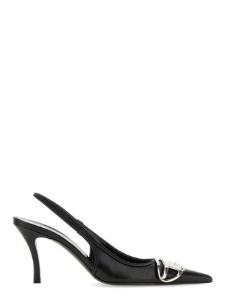 Diesel D-Venus Sb Leather Metallic Buckle Pumps