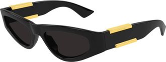 Bottega Veneta Zwart/Grijs Zonnebril Bv 1407S - Dames - Zonnebrillen - Zwart - 53 MM - Accessoires