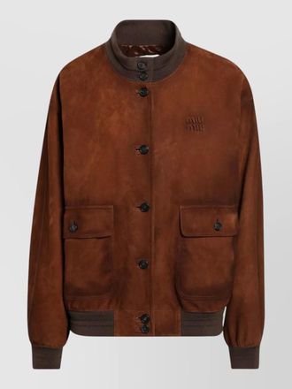 Miu Miu jacket front pockets ribbed cuffs hem