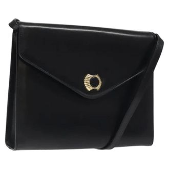 Ferragamo Tweedehands leren schoudertassen - Dames - Pre-owned - Zwart - Maat: ONE Size Leer