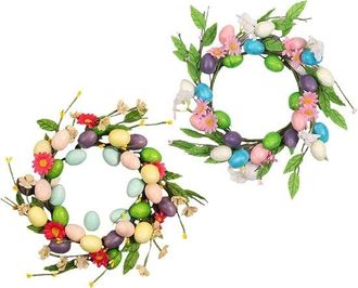 OEM 2 Coronas De Pascua - Corona De Huevos De Pascua, Huevos En Tonos Pastel, Decoraci&oacute;n Colgante Para La Puerta