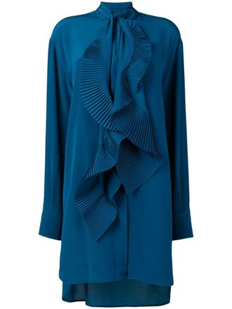 Givenchy Chemisier con bordo plissettato - Blu