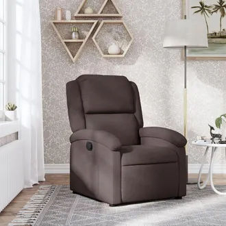 vidaXL Sill&oacute;n Reclinable De Tela Marr&oacute;n Oscuro Vidaxl