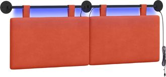 vidaXL Cabecero Colgante Rojo Naranja Tela De Pana Vidaxl