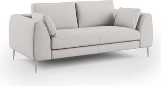 Divani.Store Plano Sof&aacute; Moderno En Microfibra T&eacute;cnica Desmontable 196 Cm Gris Claro