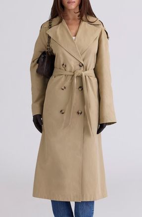 House of CB Marais Double Breasted Trench Coat in Brown at Nordstrom, Size X-Small