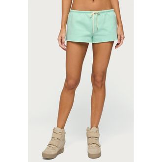 Edikted Lynette Cutoff Shorts in Aqua at Nordstrom, Size X-Small