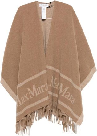 Max Mara Logo-intarsia Fringed Cape
