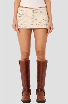 Abrand Valentina Recycled Cotton Blend Denim Miniskirt at Nordstrom, Size 26