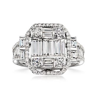 Ross-Simons Diamond Cluster Ring in 18kt White Gold