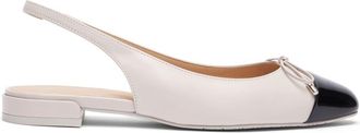 Stuart Weitzman Sleek Bow Slingback ballerina shoes - women - Calf Leather/Calf Leather/Calf Leather - 40 - White
