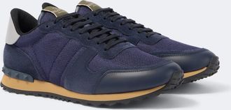 Valentino Garavani Rockrunner suede-trimmed sneakers