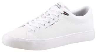 Tommy Hilfiger Sneaker TOMMY HILFIGER TH HI VULC CORE LOW LTH II ESS, Herren, Gr. 40, weiss (wei&szlig;), Lederimitat, unifarben, Schuhe Sneaker, Freizeitschuh, Halbschuh,