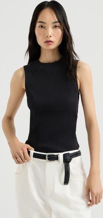 Brunello Cucinelli Ribbed jersey top in Black at Nordstrom, Size Xx-Large Eu