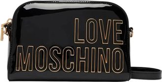 Love Moschino Tassen, Dames, Zwart, ONE Size, Lettering Cross Body Bag