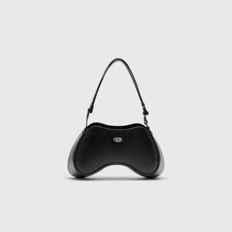 Diesel Play-Semi gloss leather shoulder bag - Shoulder Bags - Woman - Black