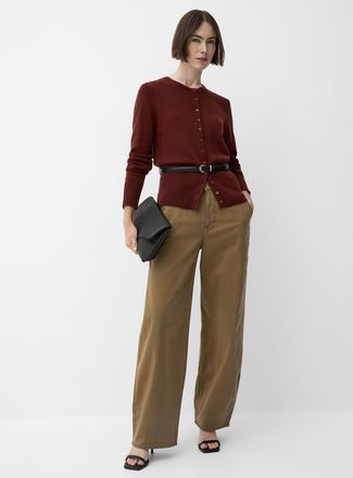 7 For All Mankind Womens Bonnie chino pant Fit: Barrel leg, high rise