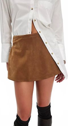 Free People Paradise Found Suede Skort In Brown