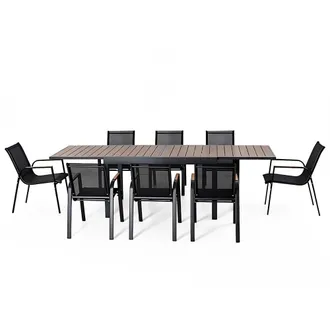 Concept Usine Conjunto de jard&iacute;n de 8 plazas con mesa extensible de 270 cm de alumin