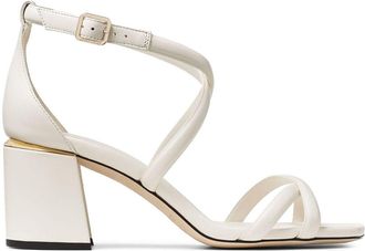Jimmy Choo London Rheea 65mm leather sandals - women - Leather/Leather - 36,5 - White