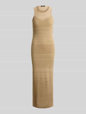 Lauren Ralph Lauren Figurbetontes Maxikleid aus Viskose-Leinen-Mix in Beige, Gr&ouml;&szlig;e 34