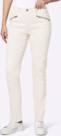 Heine Bequeme Jeans HEINE, Damen, Gr. 34, Normalgr&ouml;ssen, ecru, 81% Baumwolle, 17% Polyester, 2% Elasthan, unifarben, lang, Jeans Bequeme Jeans