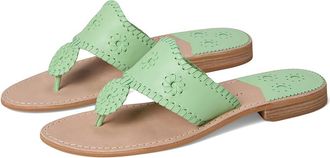 Jack Rogers Jacks Flat Sandal Womens Sandals Pistachio : 6.5 M, Leather
