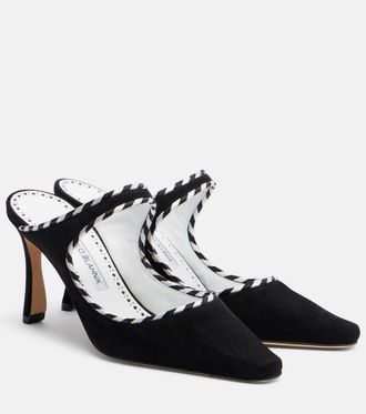 Manolo Blahnik Pura suede mules