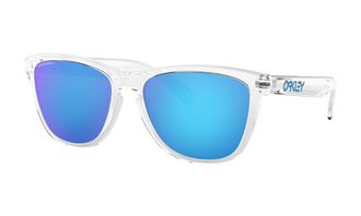 Oakley MenS Mod. 9013 Sun Frogskins 9013D0 55 Rectangular Sunglasses 55, Crystal Clear/Prizmsapphire