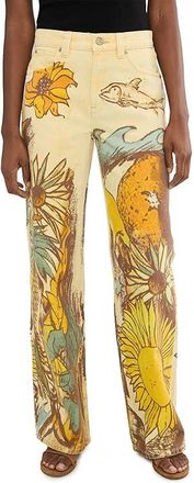 Free People Tinsley Printed Womens Clothing Beach Scene : 28 29, Cotton