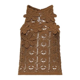 Pinko Sleeveless Tops, female, Brown, Size: XS Sleeveless Tops