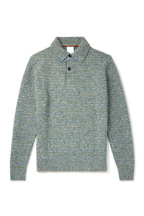 Paul Smith Striped Wool Polo Shirt
