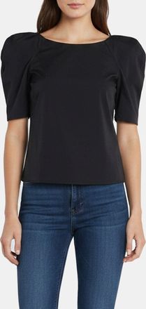 Elisabetta Franchi Black Stretch Crepe Short Sleeve Blouse