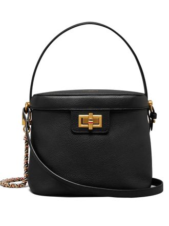 Thom Browne pebble grain box tote bag - women - Calf Leather/Polyester - OS - Black