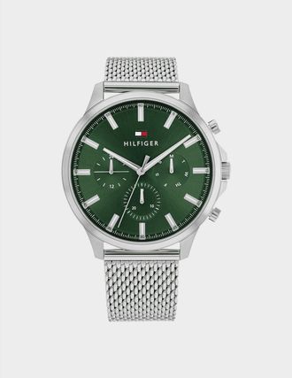 Tommy Hilfiger Accessories Tommy Hilfiger Ryder Mesh Strap Watch in Silver