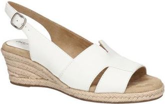 Easy Street Resort Slingback Wedge Sandal in White at Nordstrom, Size 6.5