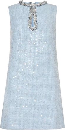 Self Portrait Baby Blue Woven Sequin Mini Dress Size XS