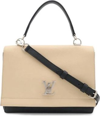 Louis Vuitton Pre-owned Lockme Cartable Calf Leather 2way Bag - Dames - Vintage Schoudertas - Beige - ONE Size - Leer - Vintage