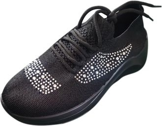Generic Womens Orthopedic Running Trainers Ladies Wide Fit Gym Sneakers Womens Mesh Shoes Flying Breathable Woven Sports Shoes Sneakers Orthopaedic for UK (Bl