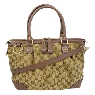 Gucci Pre-owned Handbags, female, Beige, Size: ONE SIZE Pre-owned Vintage Canvas Handbag