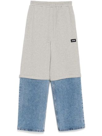 pushBUTTON shorts layered trousers - Grey