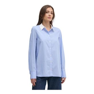 Mos Mosh MOS Mosh, Dames, Blouses & Shirts, Blauw, Maat: S Katoen