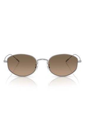 Oliver Peoples 51mm Polarized Oval Sunglasses in Silver at Nordstrom