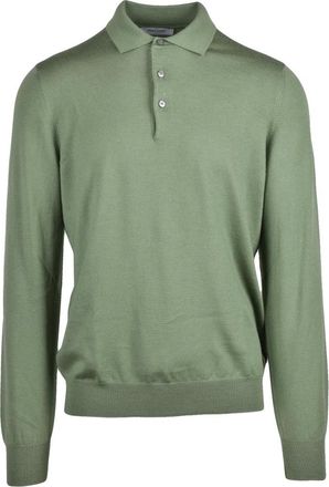 Gran Sasso Truien & Vesten, Heren, Groen, 4Xl, Wol, Polo van gebreide stof