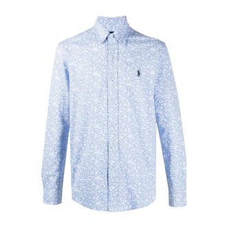 Ralph Lauren Casual Bloemenshirt - Heren - Casual Overhemden - Blauw - 2XL - Overhemden