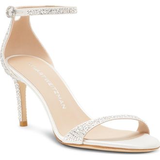 Stuart Weitzman Nudist Shine 75 Sandal in Clear/Cream at Nordstrom Rack, Size 8